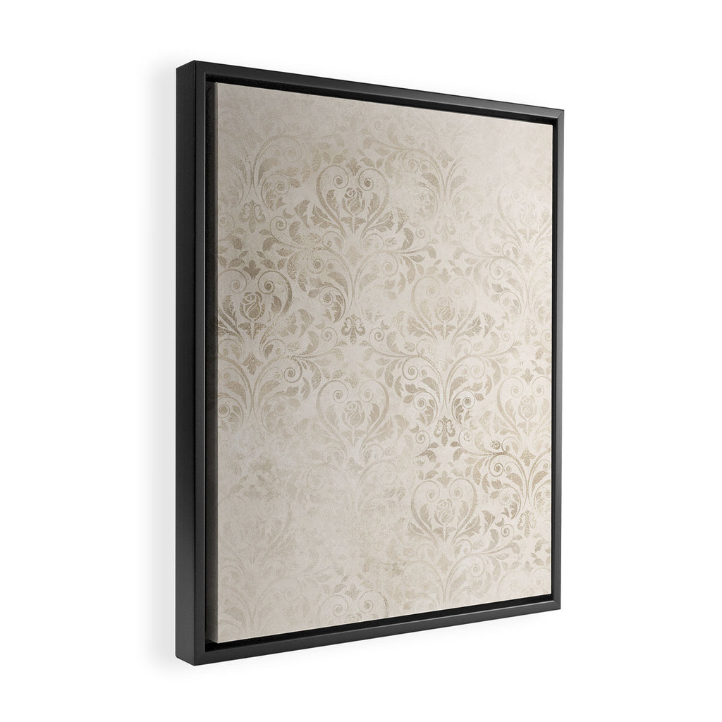 Elegant Ivory Damask 2 Framed Canvas Print Gallery Image 2