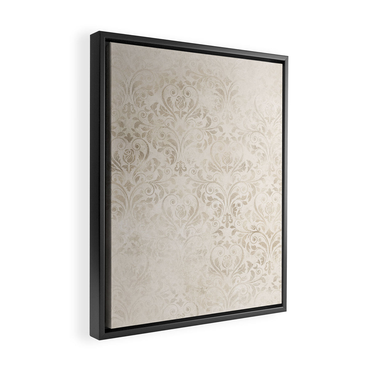 Elegant Ivory Damask 2 Framed Canvas Print Gallery Image 2