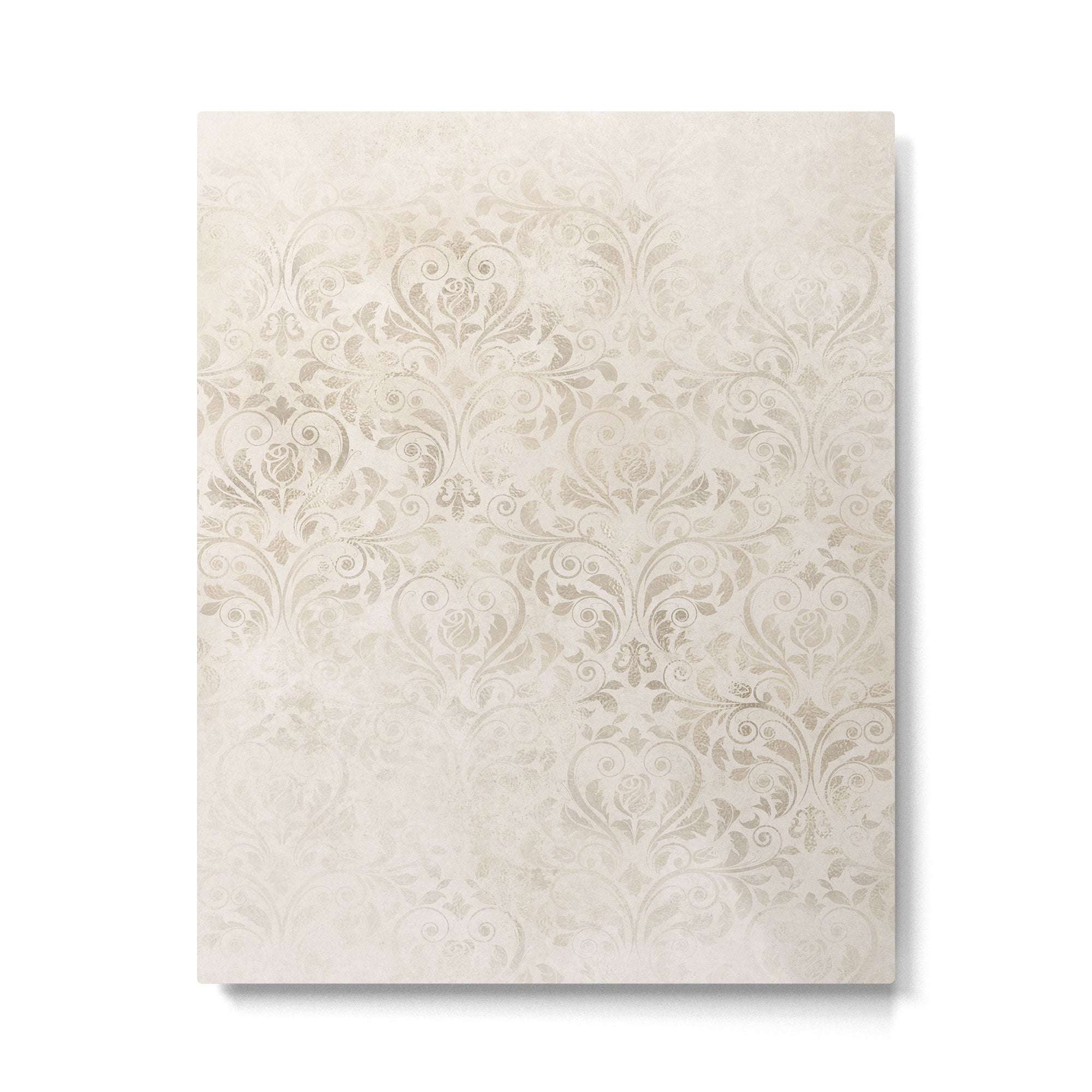 Elegant Ivory Damask 2 Metal Print Gallery Image 6