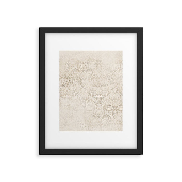 Elegant Ivory Damask 2 Framed Art Print Gallery Image 1