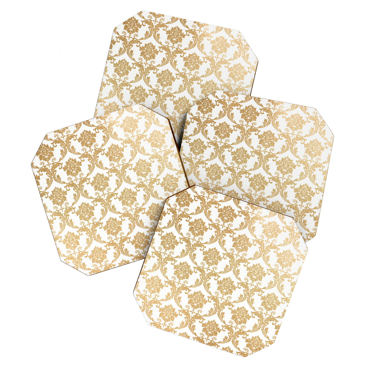 Gold swirls damask #4 Coaster
