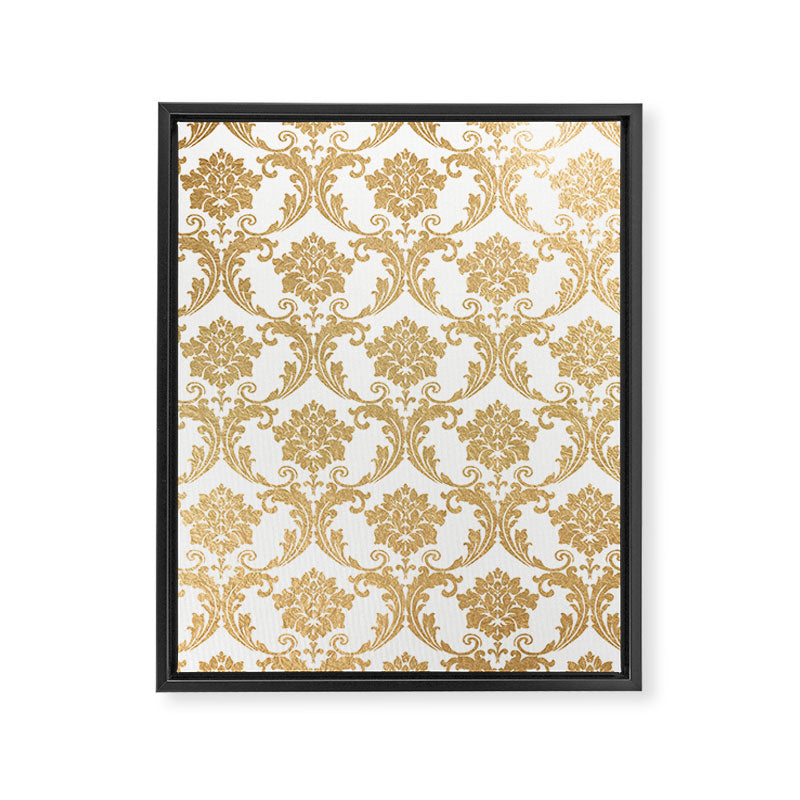 Gold swirls damask #4 Framed Canvas Print Gallery Image 8