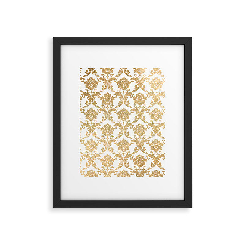 Gold swirls damask #4 Framed Art Print Gallery Image 6