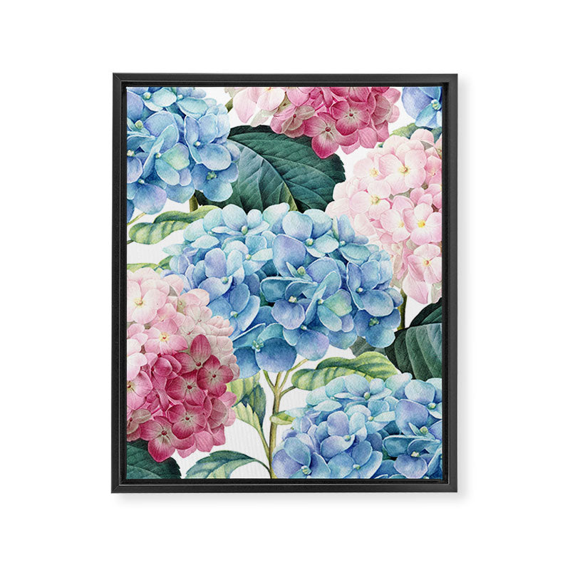 Pink Blue Hydrangea Framed Canvas Print Gallery Image 8