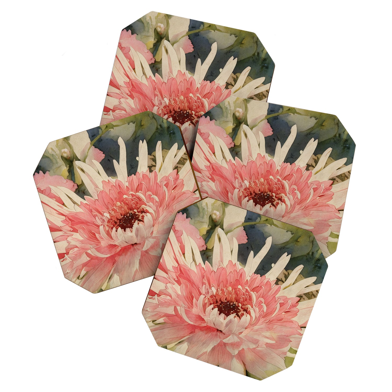 Pink germini dahlia flower 3 Coaster Gallery Image 1