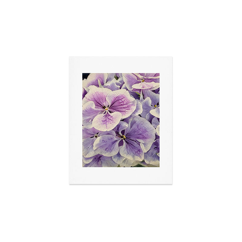 Purple hydrangea watercolor Art Print Gallery Image 1