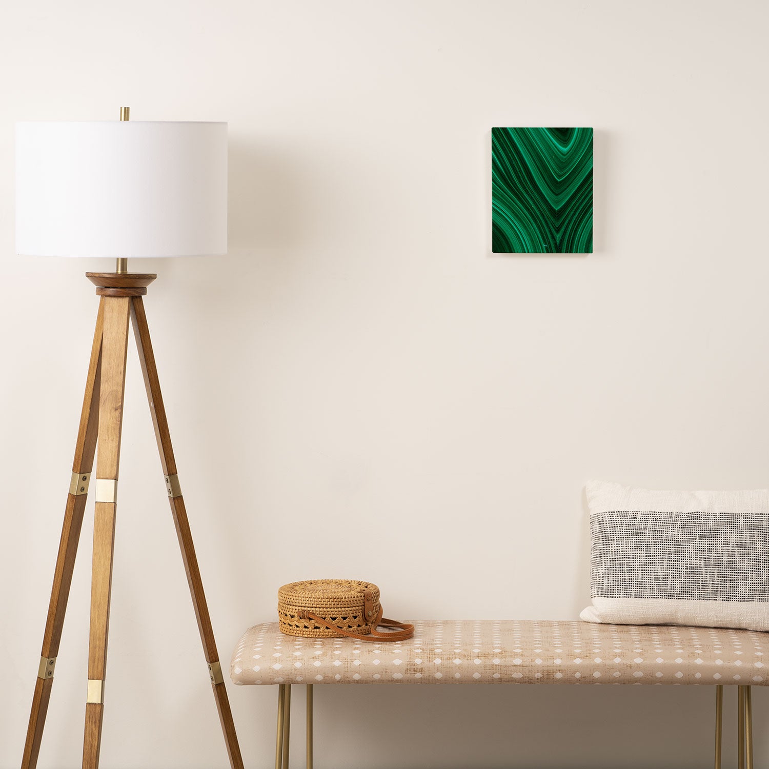 Malachite Green Marble Texture Canvas Print Gallery Image 2