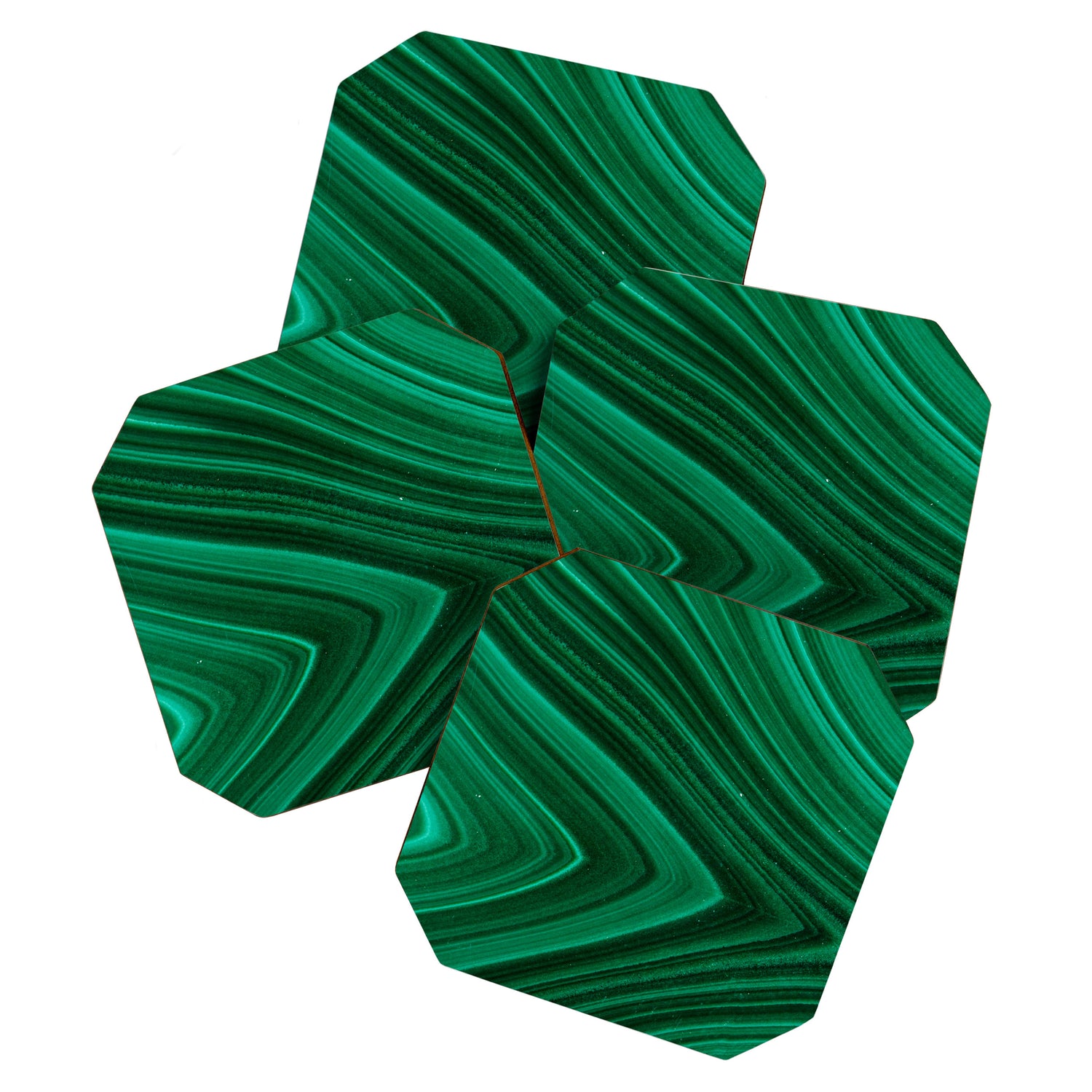Malachite Green Marble Texture Coaster Gallery Image 1