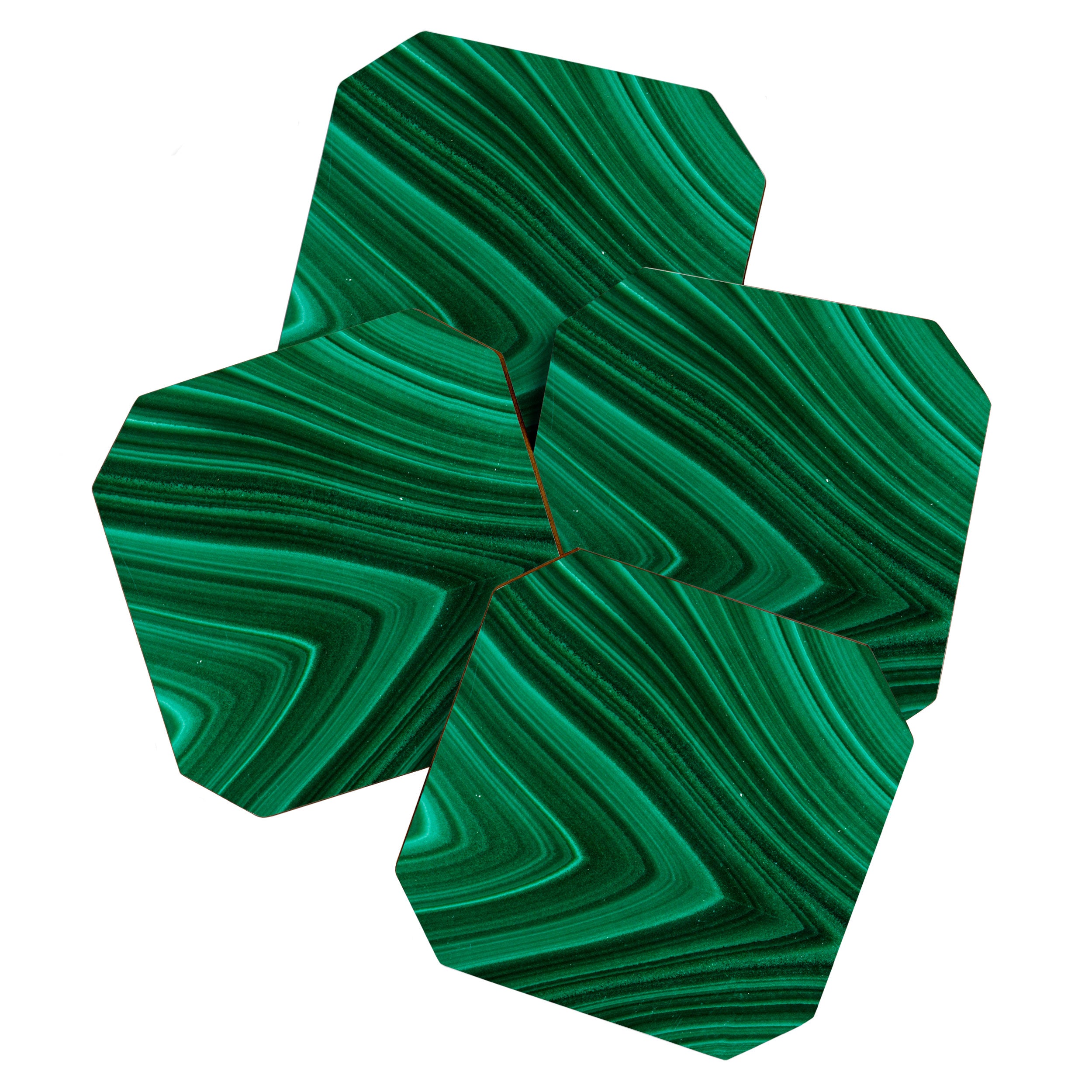 Malachite Green Marble Texture Coaster Gallery Image 1