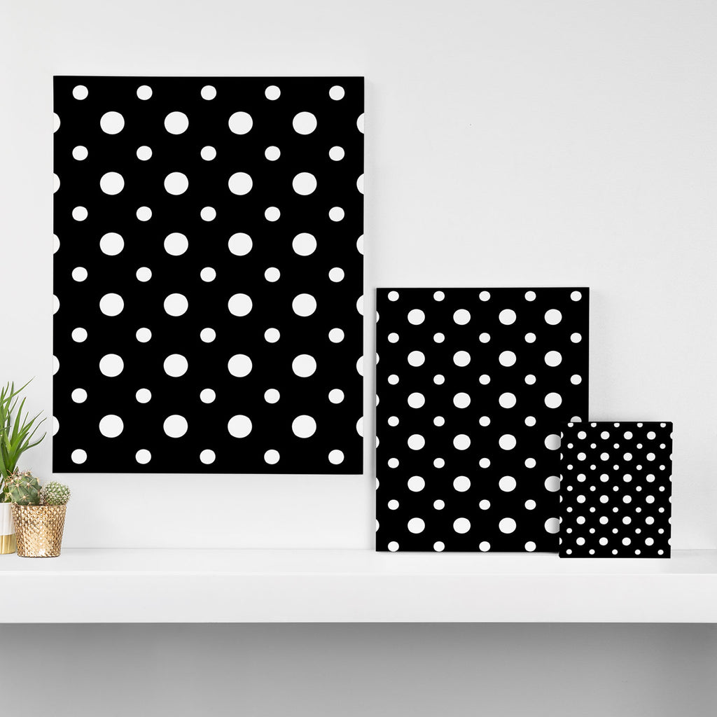 Polka-dot Black And White Canvas Print Gallery Image 3