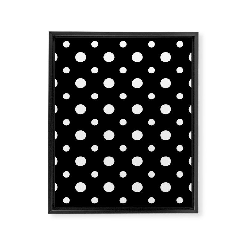 Polka-dot Black And White Framed Canvas Print Gallery Image 1