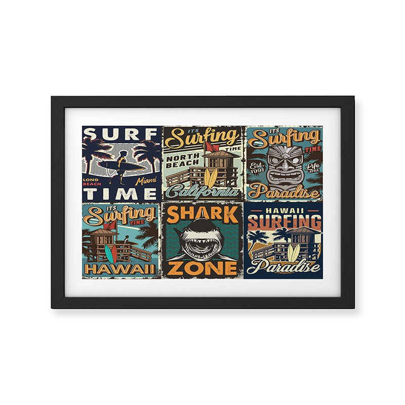 Vintage Surfing Poster Framed Art Print Gallery Image 3
