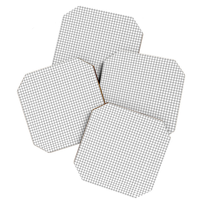 White Grid Black Line Coaster Gallery Image 1