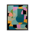 Abstract Collage in Teal Framed Canvas Print Gallery Image 6