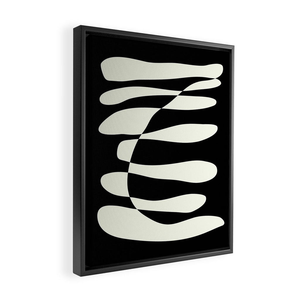 Abstract Composition in Black and White Framed Canvas Print Gallery Image 2