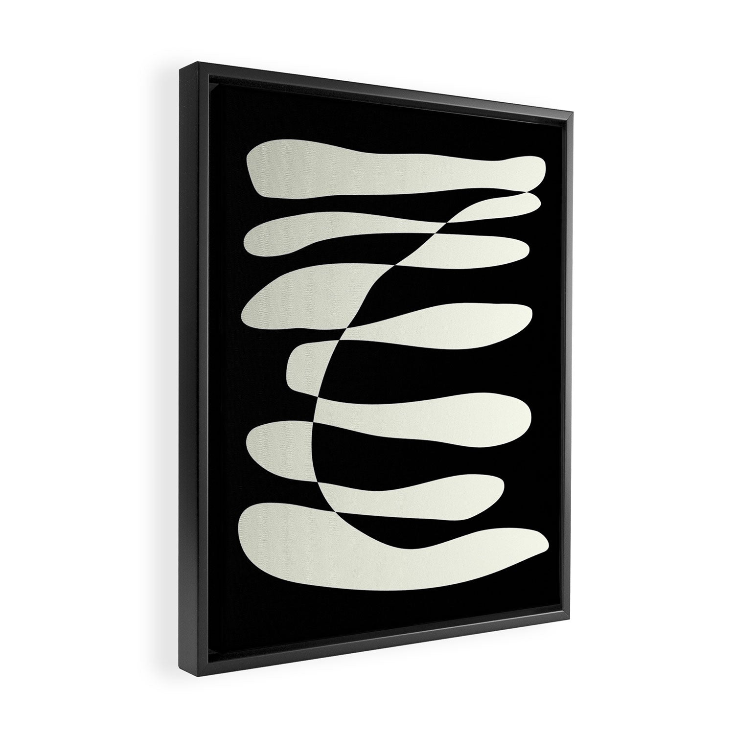 Abstract Composition in Black and White Framed Canvas Print Gallery Image 2