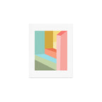 Abstract Geometry Steps in Beachy Pastels Art Print Gallery Image 1