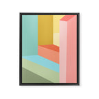 Abstract Geometry Steps in Beachy Pastels Framed Canvas Print Gallery Image 3