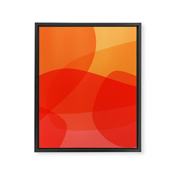 Abstract Organic Shapes in Red Framed Canvas Print Gallery Image 1