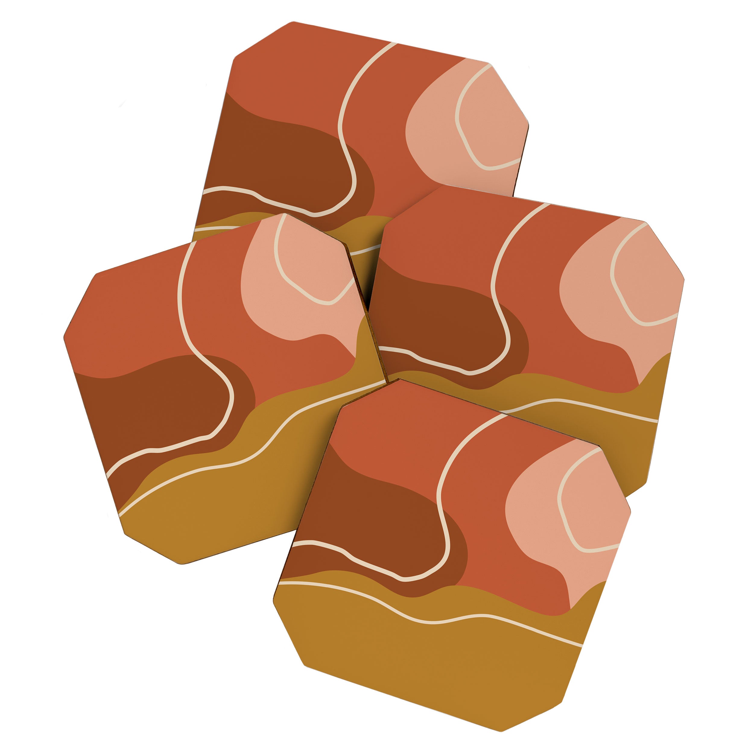Abstract Organic Shapes in Zen Desert Color  Coaster Gallery Image 1