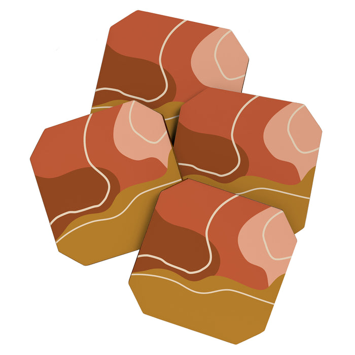 Abstract Organic Shapes in Zen Desert Color  Coaster Gallery Image 1