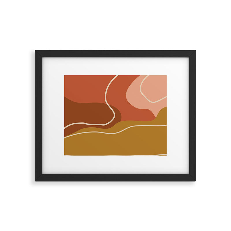 Abstract Organic Shapes in Zen Desert Color  Framed Art Print Gallery Image 1