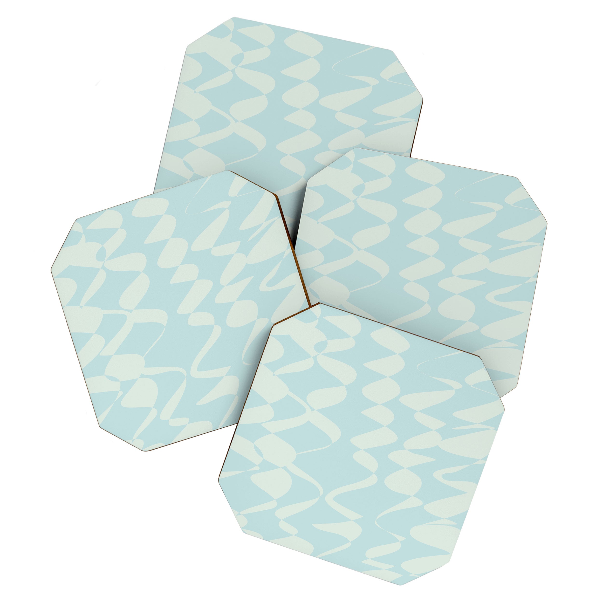 Abstract Pastel Blue Ripple Coaster Gallery Image 1