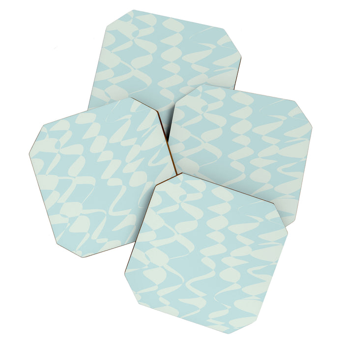 Abstract Pastel Blue Ripple Coaster Gallery Image 1