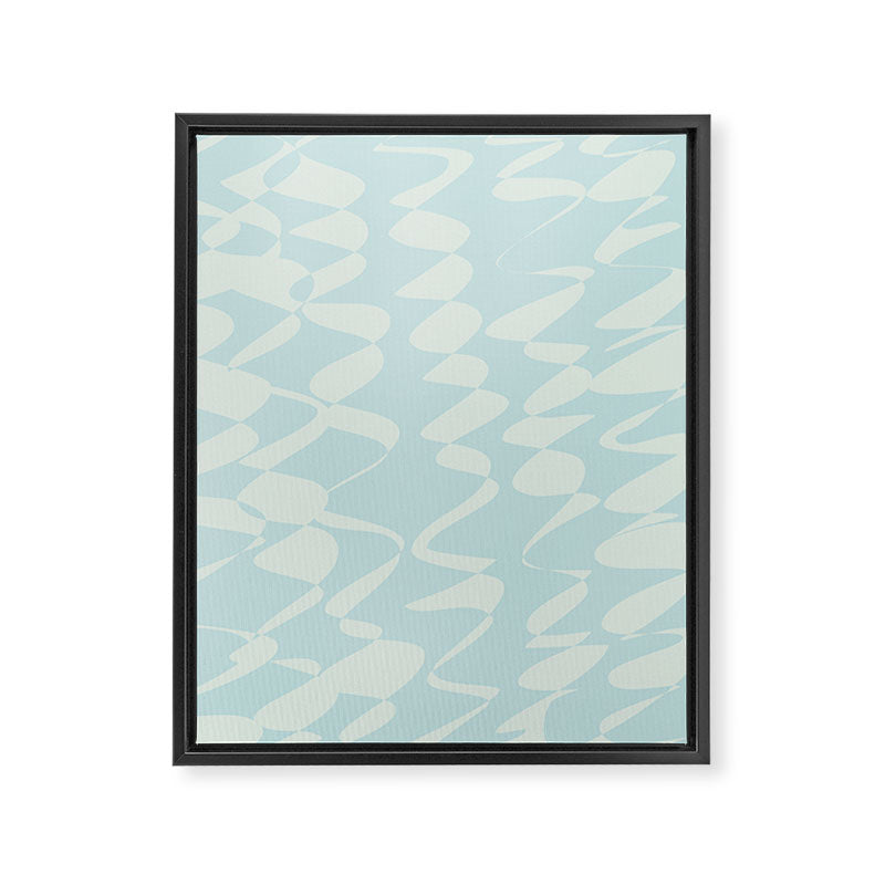 Abstract Pastel Blue Ripple Framed Canvas Print Gallery Image 6