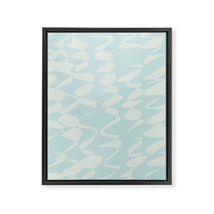 Abstract Pastel Blue Ripple Framed Canvas Print Gallery Image 1