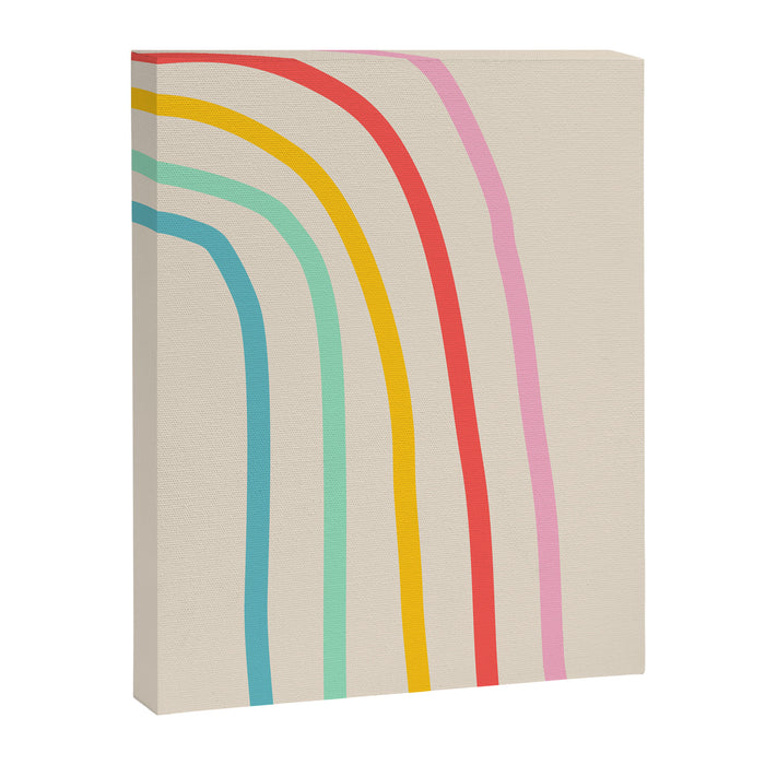 Abstract Pastel Rainbow Lines Canvas Print Gallery Image 1