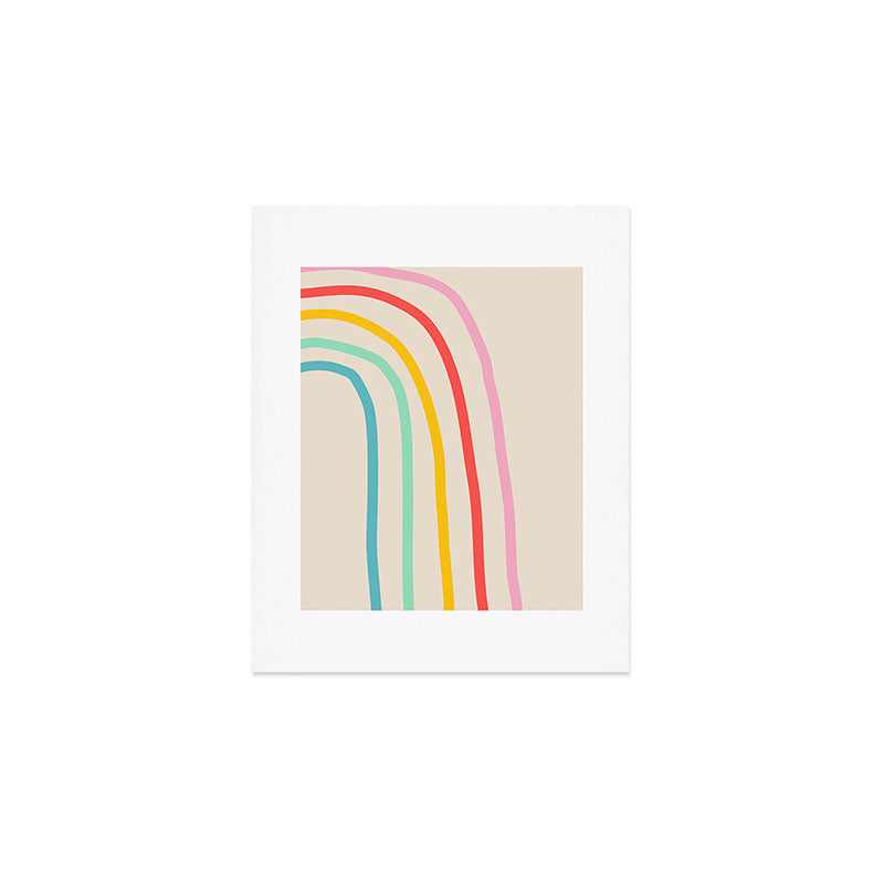 Abstract Pastel Rainbow Lines Art Print Gallery Image 1