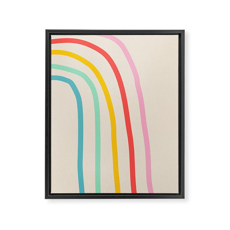 Abstract Pastel Rainbow Lines Framed Canvas Print Gallery Image 6