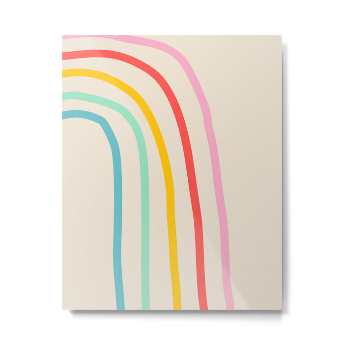 Abstract Pastel Rainbow Lines Metal Print Gallery Image 1