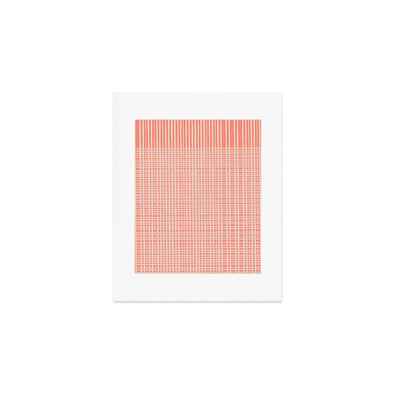 Abstract Stripes in Coral Art Print Gallery Image 1