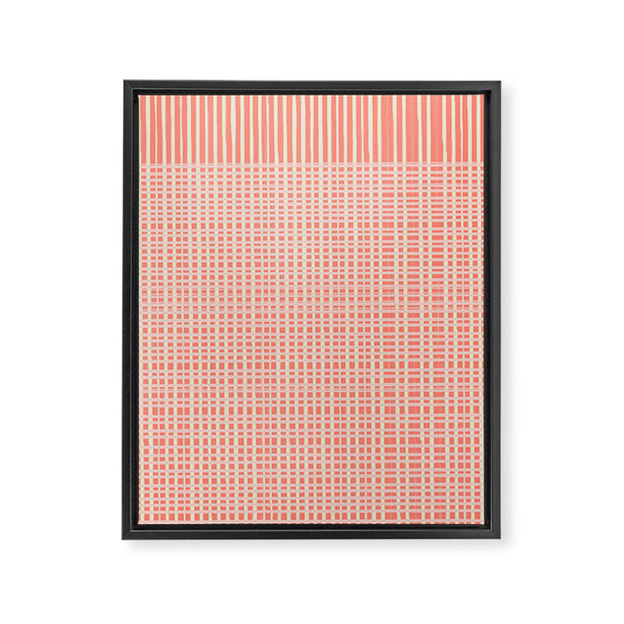 Abstract Stripes in Coral Framed Canvas Print Gallery Image 1