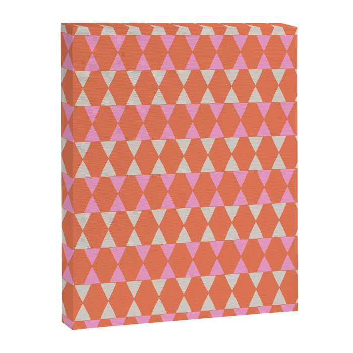 Abstract Triangles Pattern in Pink and Orange Canvas Print Gallery Image 1