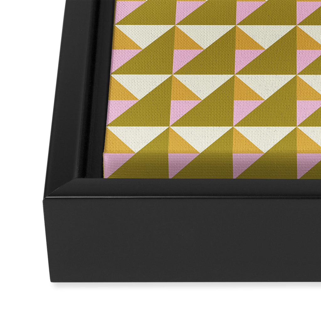 Autumn Triangle Tiles Pattern Framed Canvas Print Gallery Image 3