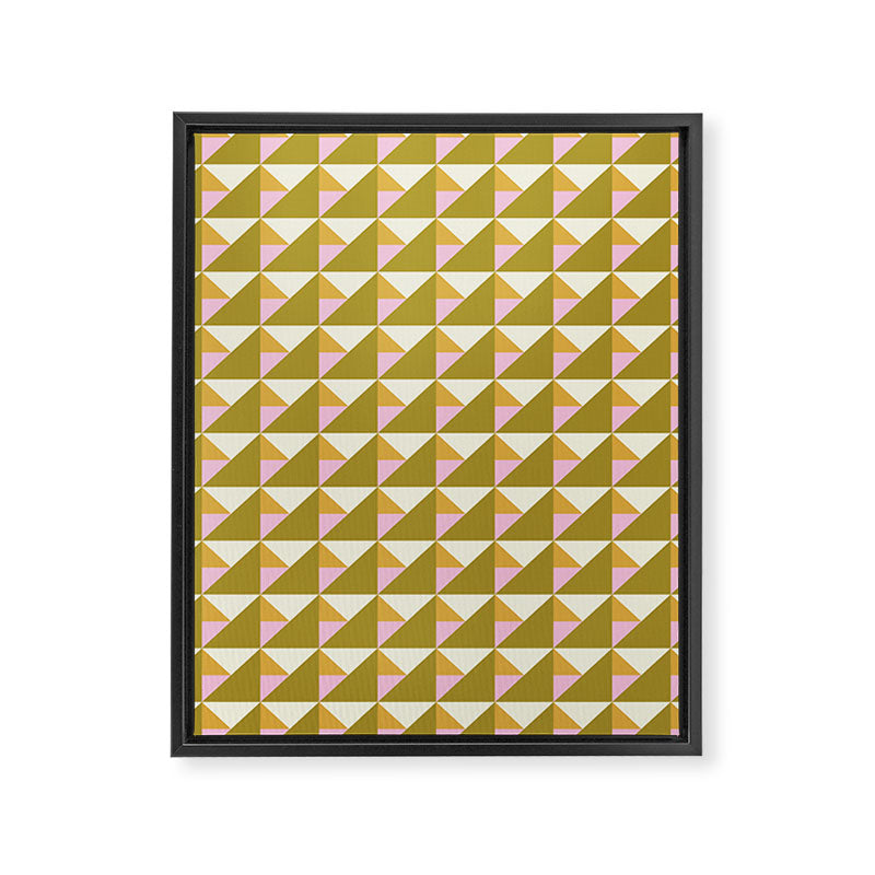 Autumn Triangle Tiles Pattern Framed Canvas Print Gallery Image 8