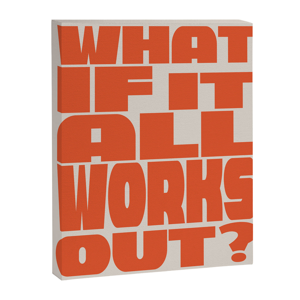 Bold Optimistic Quote in Retro Orange Canvas Print Gallery Image 8