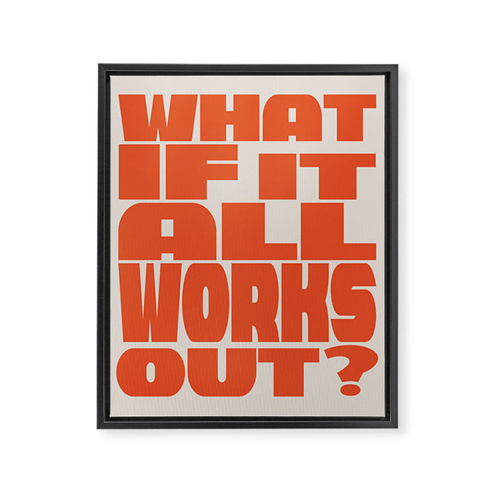 Bold Optimistic Quote in Retro Orange Framed Canvas Print Gallery Image 1