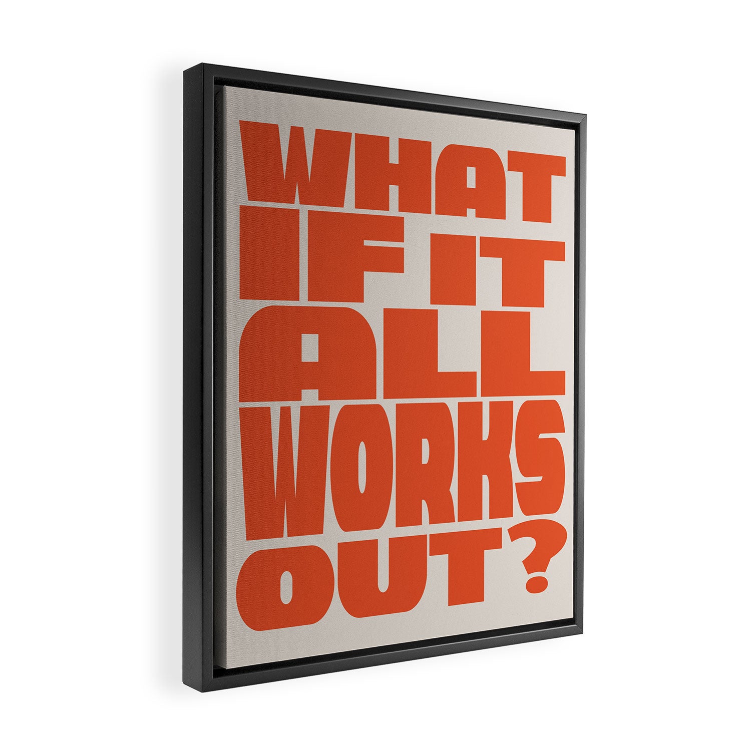 Bold Optimistic Quote in Retro Orange Framed Canvas Print Gallery Image 2
