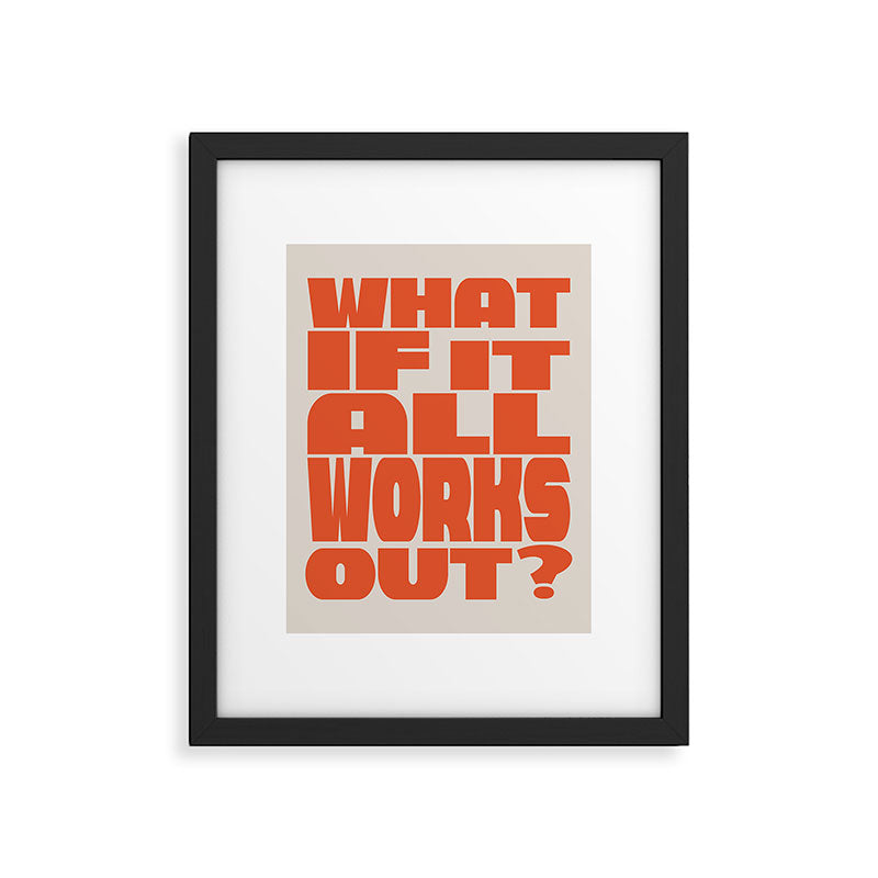 Bold Optimistic Quote in Retro Orange Framed Art Print Gallery Image 6