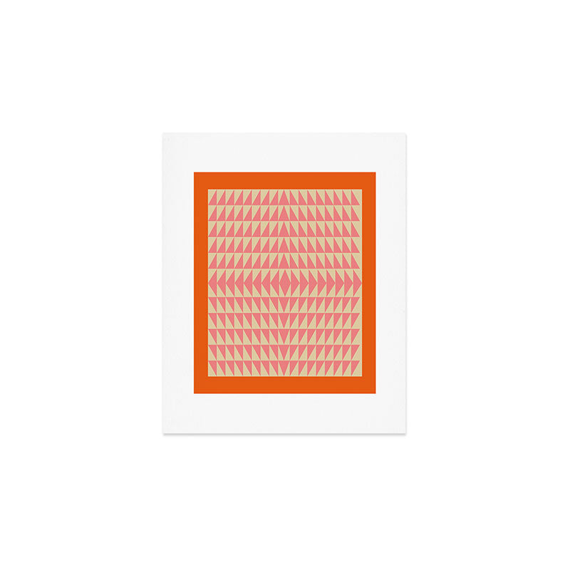 Bold Triangle Pattern in Pink and Orange Art Print Gallery Image 1