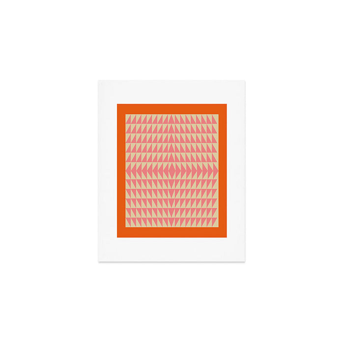 Bold Triangle Pattern in Pink and Orange Art Print Gallery Image 1