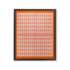Bold Triangle Pattern in Pink and Orange Framed Canvas Print Gallery Image 6