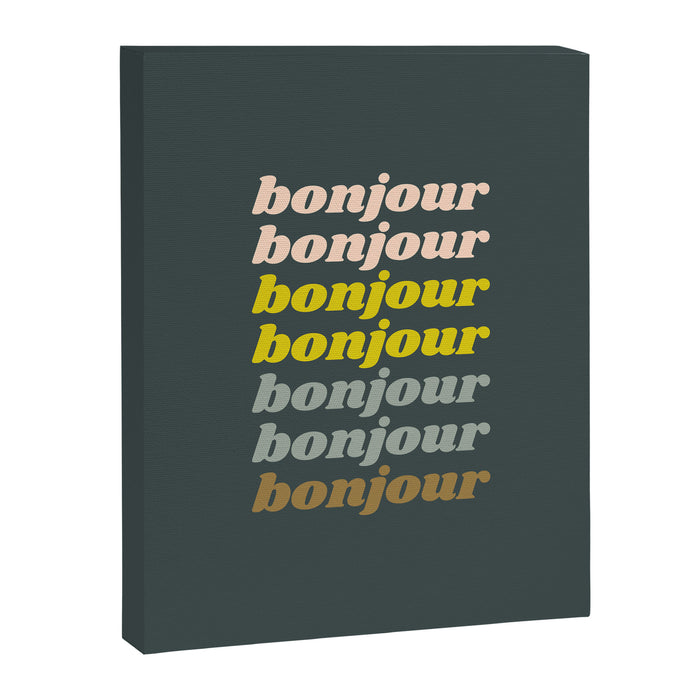 Bonjour in Pretty Pastels Canvas Print Gallery Image 1