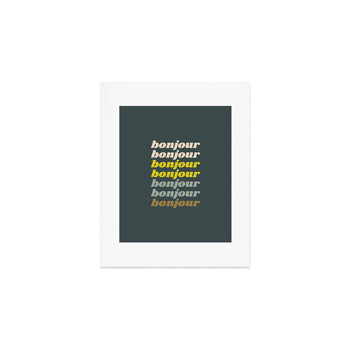Bonjour in Pretty Pastels Art Print Gallery Image 1