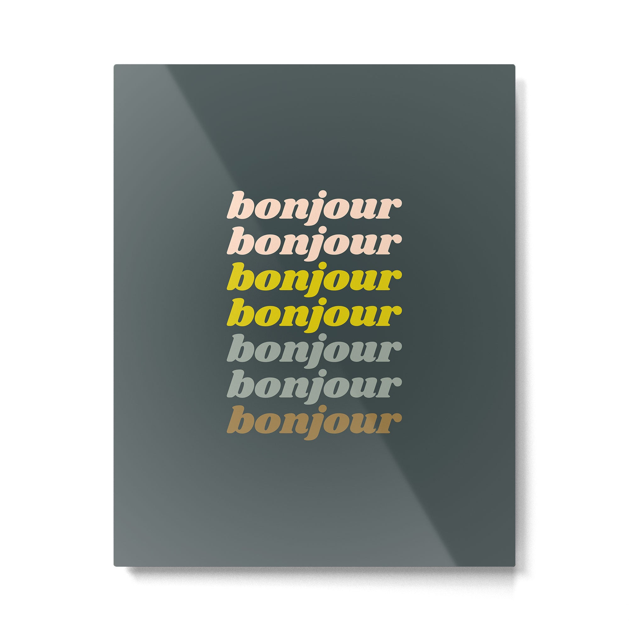 Bonjour in Pretty Pastels Metal Print Gallery Image 4