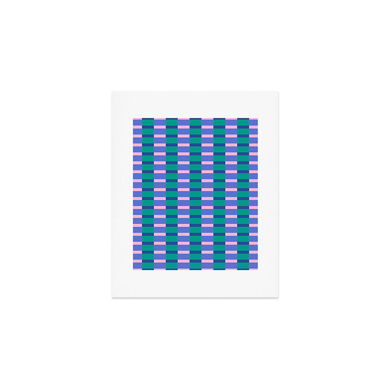 Bright Pastel Color Block Geometric Pattern Art Print Gallery Image 1